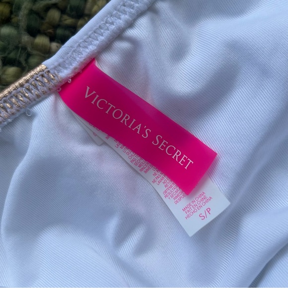 VS White and Gold Metallic Polka Dot String Bikini - Picture 14 of 15